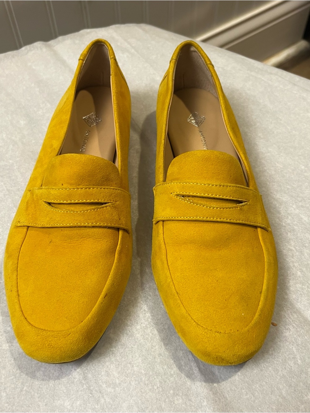Antonio Melani Suede penny loafers in mustard yellow size 7 1/2 - Picture 2 of 12